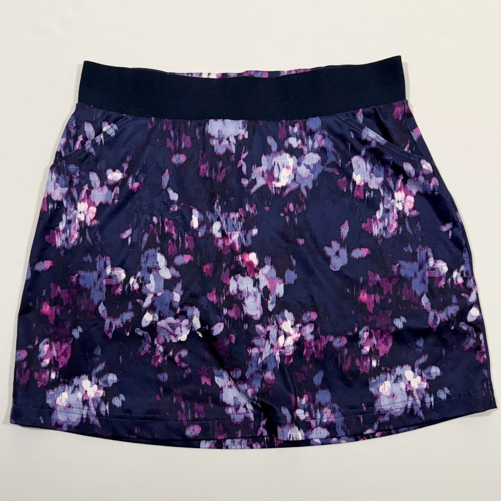 Callaway Golf Skort Small S Purple Floral Tech Stretch Athletic Skirt Pockets